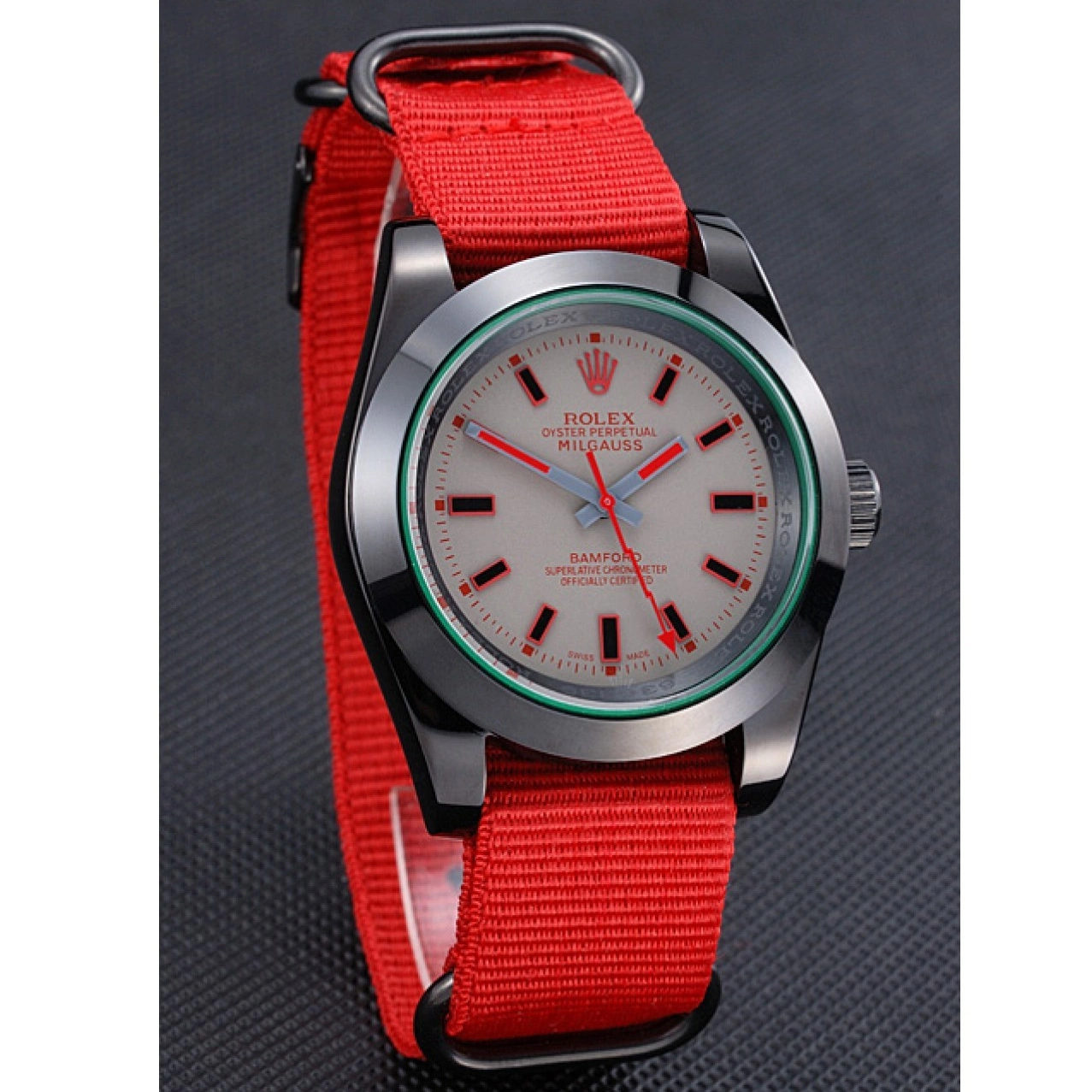 MiroTime 0806 Rolex Milgauss Bamford Red Nylon Strap 622002
